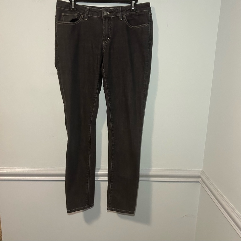 PrAna Dark Gray Mid-Rise Straight Leg Denim Jeans Size 8